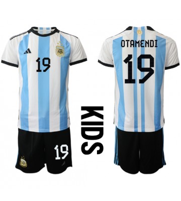 Argentina Nicolas Otamendi #19 Hemmakläder Barn VM 2022 Kortärmad (+ Korta byxor)